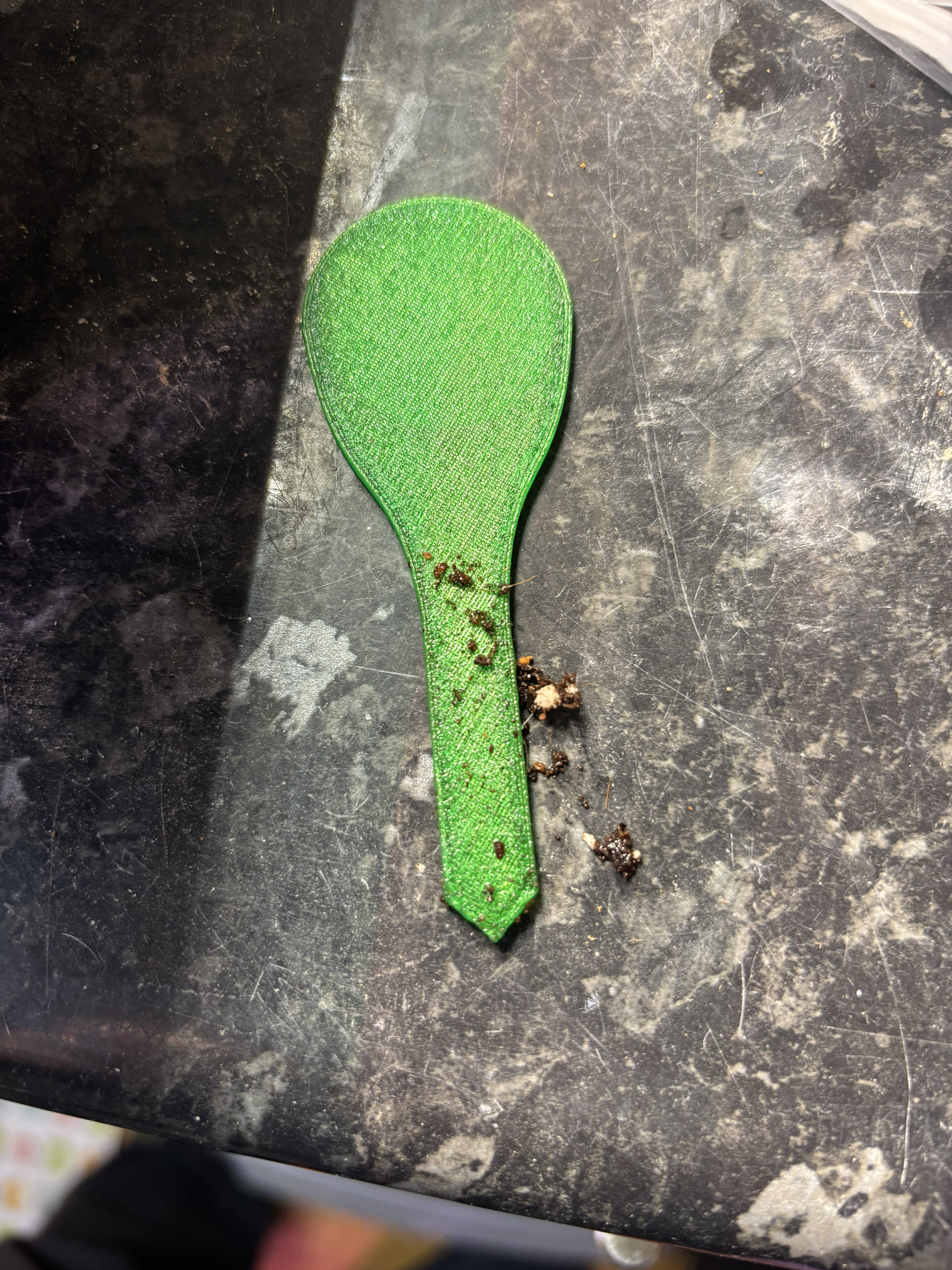 A Single Tag with some soil on it